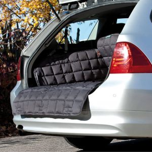 Dogline accessoires Doctor Bark Auto kofferbak bescherming Hond Grijs Medium achterkant schuin open