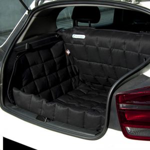 Dogline accessoires Doctor Bark Auto kofferbak bescherming Hond Zwart small achterkant schuin flap omhoog